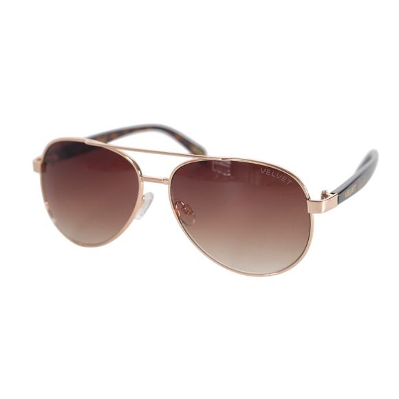 Velvet Eyewear BONNIE Aviator Sunglasses - Gold-Tortoise / Brown Gradient - NWT - Picture 1 of 12